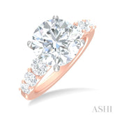 1 1/4 ctw Round Shape Round Cut Diamond Semi Mount Engagement Ring in 14K Rose and White Gold